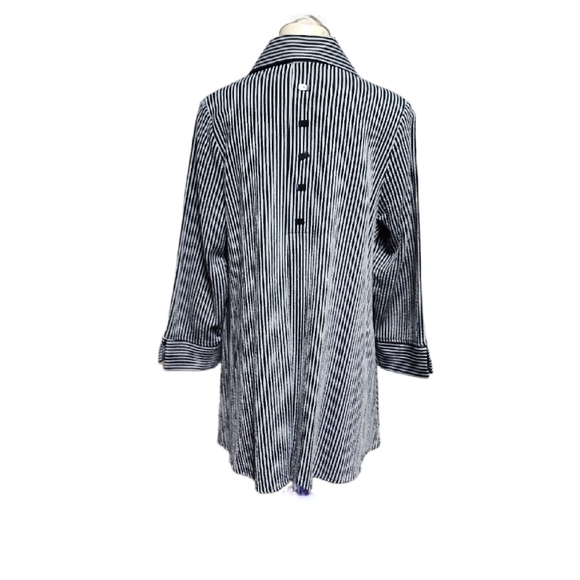 Moonlight Y & S Fashion Design Striped Button Front Long Sleeve Tunic/Jacket Med - Picture 2 of 14